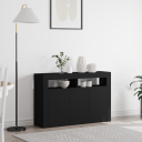  Serviesskap Svart 116 x 30 x 75 cm Konstruert tre