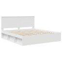  Sengestamme med hodegjerde Hvit 180 x 200 cm Massiv furu