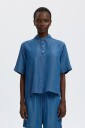 Selected Women - Denimskjorte slfJanna 2/4 Polo Shirt - Blå