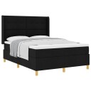  Box Spring Senge med Madrass Svart 140x200 cm Stoff