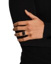 Tom Wood Cushion Black Larvikite Ring Sølv 62