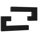  TV benksett 10 pcs Svart eik 180 x 30 x 90.5 cm Konstruert tre