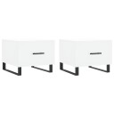 vidaXL Salongbord 2 stk hvit 50x50x40 cm konstruert tre