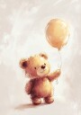 Teddy Bear and Balloon Poster Plakat / 70x100cm