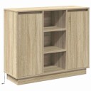  Sengbord med LED Sonoma Eik 90x32x75 cm Konstruert Tre