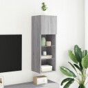 vidaXL TV-benk med LED-lys grå sonoma 30,5x30x90 cm 8721012255951