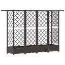 vidaXL Hevet Bed med Trellis og Tak Brun 202,5 x 40 x 121 cm PP