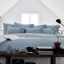 Lexington Icons pinpoint sengetøy 140x220 cm blå
