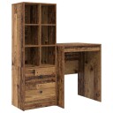  Skrivebord med lagring 2 pcs Gamle tre 60 x 50 x 76 cm