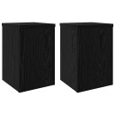  Plantestativ 2 stk Svart Eik 20x20x30 cm Konstruert Tre