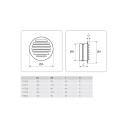Flexit 117219 Ventilrist hvit med stuss 125 mm Ventilasjon
