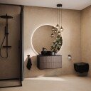 Svedbergs Stora Toppmontert servant 40x40 cm, u/blanderhull, Børstet Messing