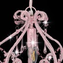 Taklampe med perler rund E14 - rosa