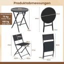 3 delers sammenleggbart bistrosett – pustende seter glassbord