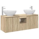 vidaXL Baderomsskapsett 3 stk. Sonoma eik 49,5 x 44,5 x 65 cm