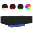  Kaffebord med LED lamper Svart Eik 85x55x31 cm