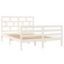 vidaXL Sengeramme hvit heltre furu 140x200 cm