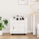 vidaXL Tralle til skrivebord høyglans hvit 60x45x60 cm konstruert tre