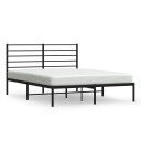vidaXL Sengeramme i metall med hodegavl svart 120x190 cm