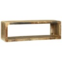  TV benksett med hylle med lagring 3 pcs Brun Massivt mangotre