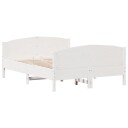  Sengeramme med hodegavl hvit 140x190 cm heltre furu 8721012430235