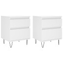  Nattbord 2 stk hvit 40x35x50 cm konstruert tre 8721012110526