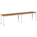vidaXL Hagebenk 201 x 35 x 45 cm Solid akasietre Naturlig og Hvit