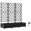  Hageplanter 1 stk Gitter med lagring Svart 120 x 40 x 126 cm Plast