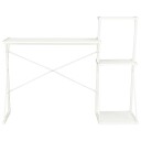 vidaXL Skrivebord med hylle hvit 116x50x93 cm