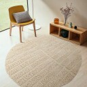Rundt teppe   Ikara Natural Cotton Shaggy krem Størrelse: Ø 240 cm