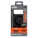 SBS D3O Force-etui til iPhone 18 Pro, kompatibelt med MagSafe – svart
