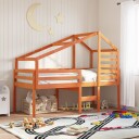  Høyseng med tak voksbrun 90x200 cm heltre furu 8721102668777
