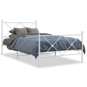  Sengeramme i metall med hode- og fotgavl hvit 100x190 cm 8721012374478
