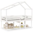  Høyseng med tak hvit 90x200 cm heltre furu 8721102669514