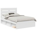  Sengestamme med hodegjerde Hvit 120 x 190 cm Massiv furu