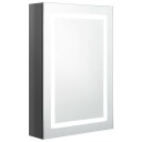  LED speilskap til bad blank grå 50x13x70 cm
