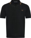 Fred Perry Pointelle Knitted Shirt   Black   S