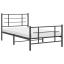  Sengeramme i metall med hode- og fotgavl svart 100x190 cm 8721012303720
