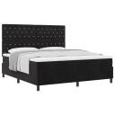  Box Spring Seng med Madrass Svart Super King Fløyel