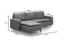 Lungo Sofa med Sjeselong 4 seter   Mørkegrå