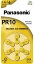 Panasonic PR10 Høreapparatbatterier - 6-pack Sinkluft Sølv