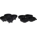 Excellent Houseware Form til fire store iskuler 8 cm sort termoplast
