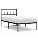 vidaXL Sengeramme i metall med hodegavl svart 100x190 cm 8721012188549