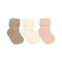 Other Brand Mp Danmark Wool Ribbet Sokker 3 pakning Light Brown Melange 17 18