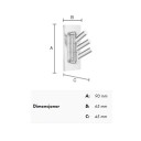 Beslagsboden Trippelkrok 1033 - Selvklebende Matt Krom