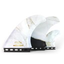 Asher Pacey 5.79" Carbon Stealth Twin Fin Set   White Gold