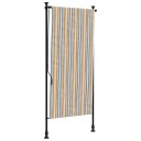  Utendørs rullegardin gul og hvit 120x270 cm stoff og stål 368773