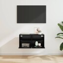  TV Veggskap Svart Eik 60 x 30 x 30 cm Konstruert tre