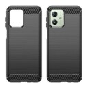 Motorola Moto G54 Børstet TPU Deksel Karbonfiber Svart