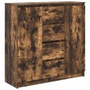  Skjenk med skuffer røkt eik 100,5x35x98,5 cm konstruert tre